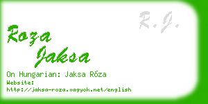 roza jaksa business card